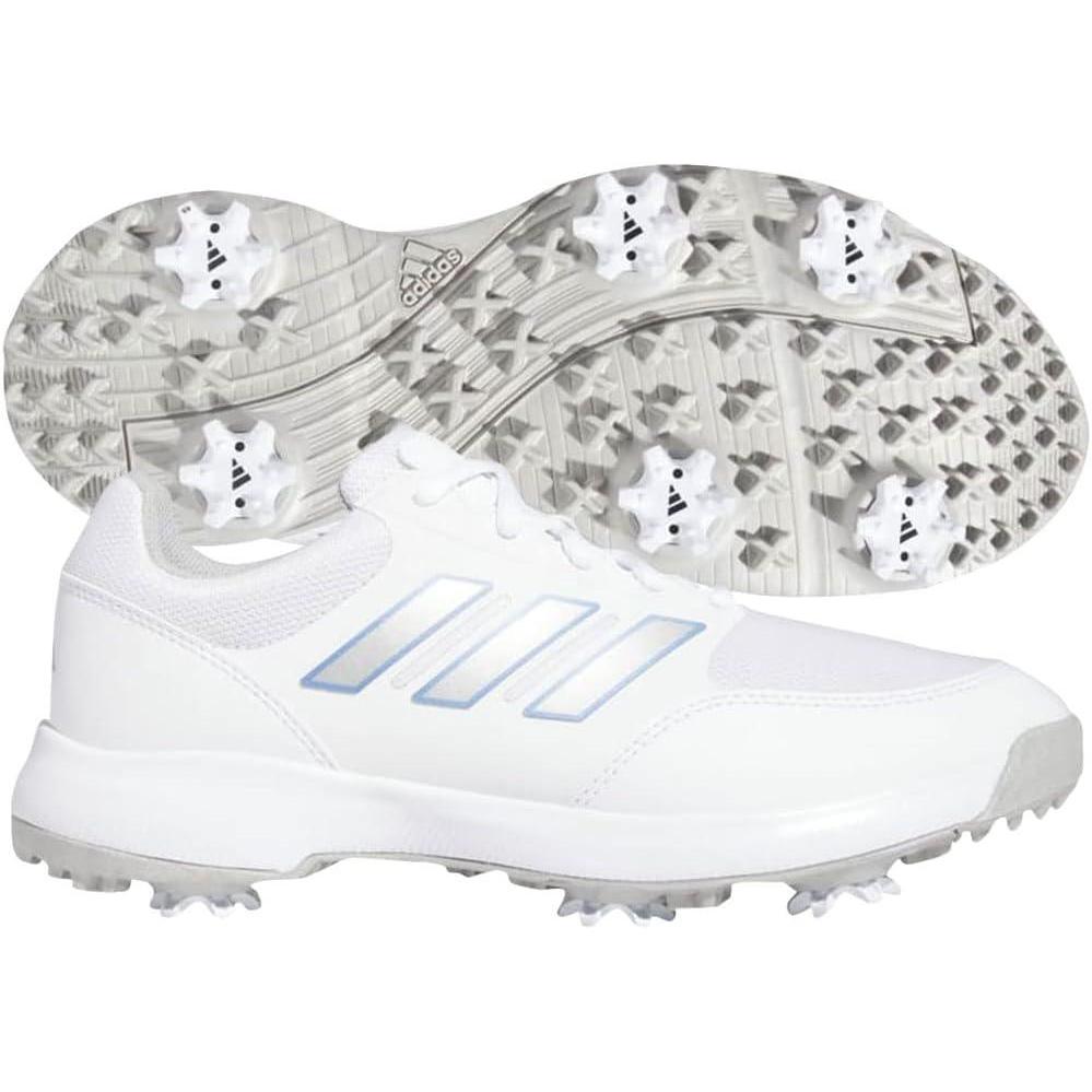 imageadidas Womens Tech Response 30 Golf Shoes ShoesFootwear WhiteSilver MetallicBlue Fusion