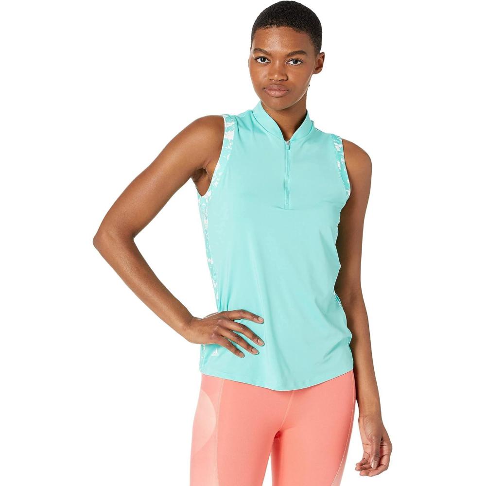 imageadidas Womens Ultimate365 Printed Sleeveless Golf Polo ShirtAcid Mint