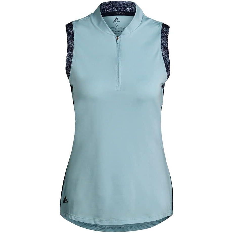 imageadidas Womens Ultimate365 Printed Sleeveless Golf Polo ShirtHazy Sky