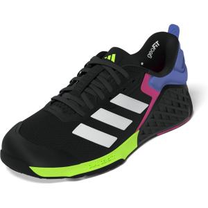 adidas Unisex-Adult Dropset 3 Training Sneaker(Black/White/Lucid Lemon)