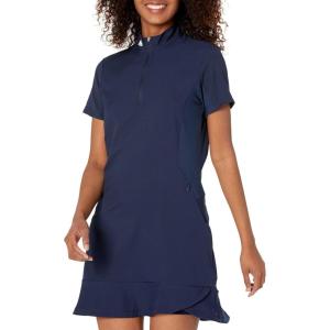 adidas Women’s Quarter Zip Frill Golf Dress(Collegiate Navy)