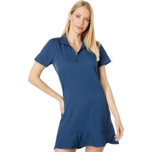 adidas Women’s Quarter Zip Frill Golf Dress(Crew Navy)