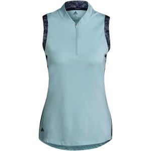 adidas Women’s Ultimate365 Printed Sleeveless Golf Polo Shirt(Hazy Sky)