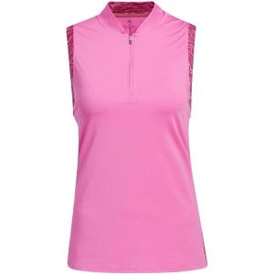 adidas Women’s Ultimate365 Printed Sleeveless Golf Polo Shirt(Pink)