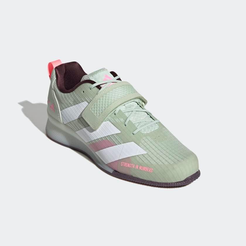 imageadidas UnisexAdult Adipower Weightlifting 3 ShoesCross TrainerLinen GreenCloud WhiteBeam Pink