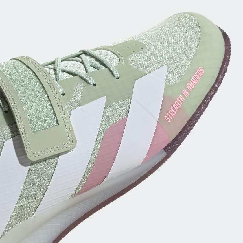imageadidas UnisexAdult Adipower Weightlifting 3 ShoesCross TrainerLinen GreenCloud WhiteBeam Pink