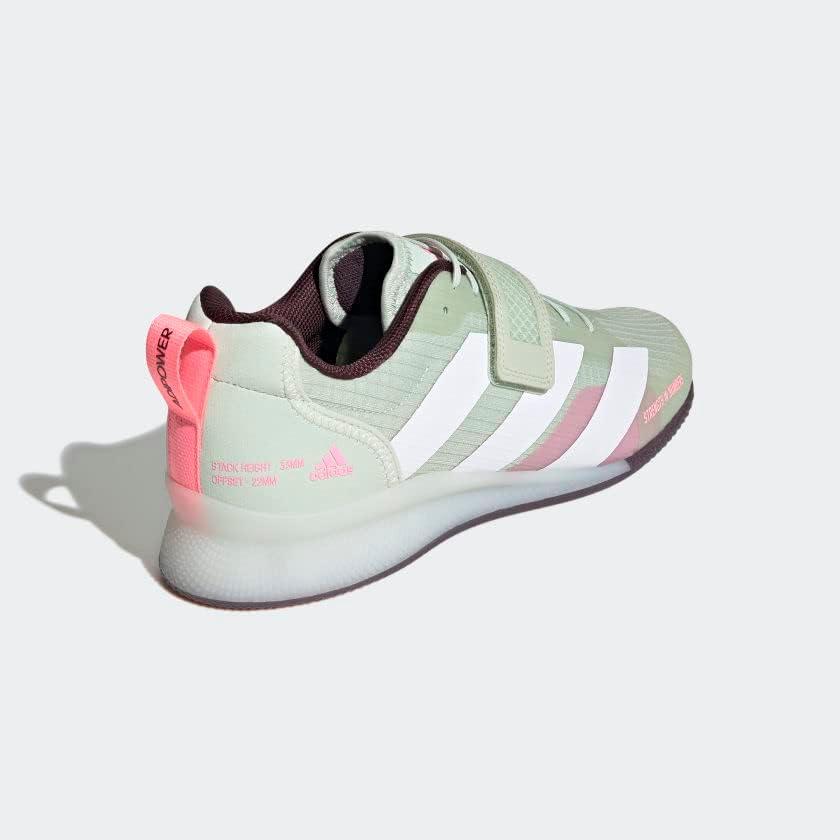 imageadidas UnisexAdult Adipower Weightlifting 3 ShoesCross TrainerLinen GreenCloud WhiteBeam Pink