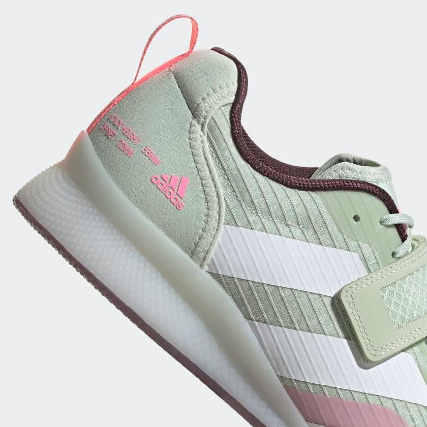imageadidas UnisexAdult Adipower Weightlifting 3 ShoesCross TrainerLinen GreenCloud WhiteBeam Pink