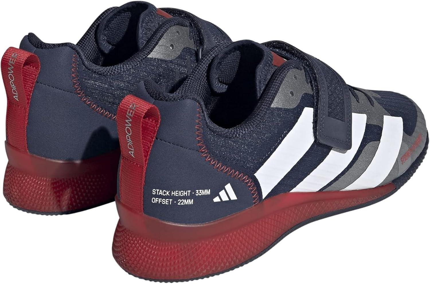imageadidas UnisexAdult Adipower Weightlifting 3 ShoesCross TrainerNavyWhiteScarlet