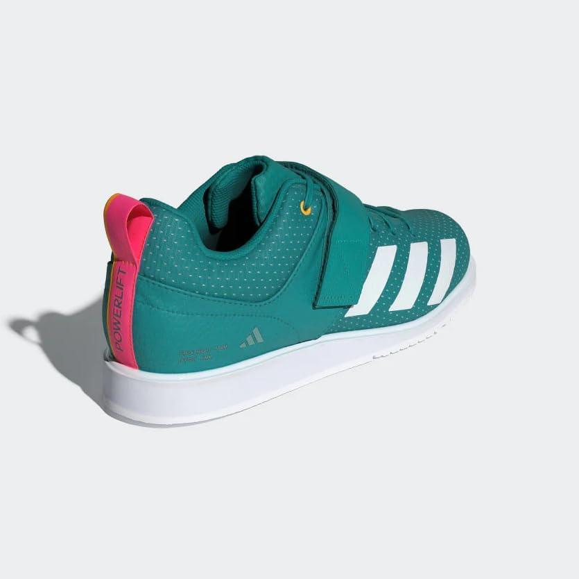 imageadidas UnisexAdult Powerlift 5 Weightlifting Shoes SneakerPure TealWhitePowder Teal
