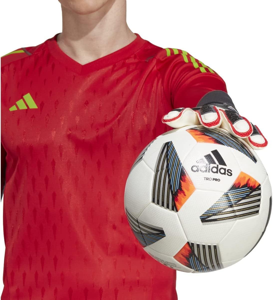 imageadidas UnisexAdult Tiro Pro Goalie GlovesBlackWhiteIron Metallic