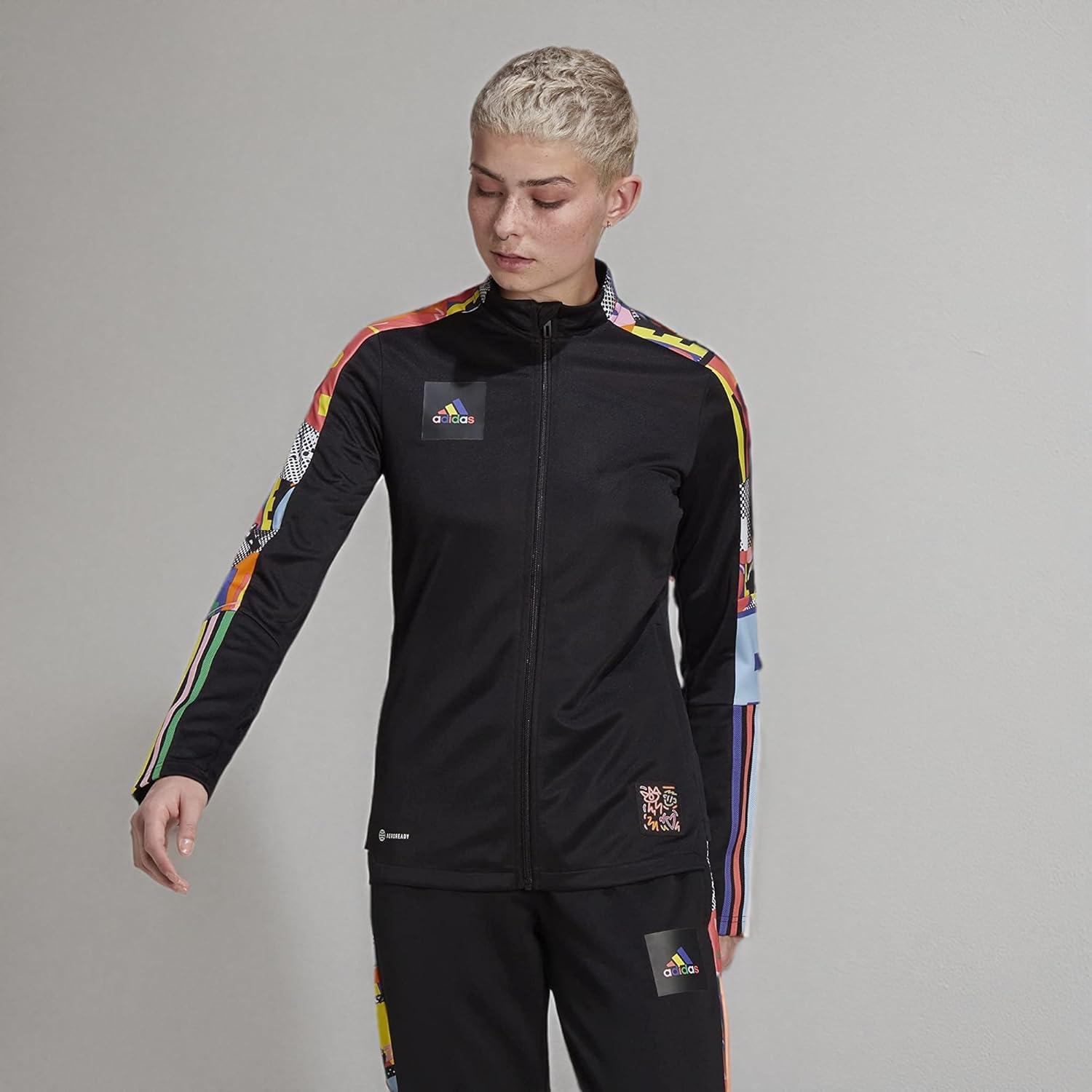 imageadidas Womens Tiro 21 Track JacketBlackMulticolorPride