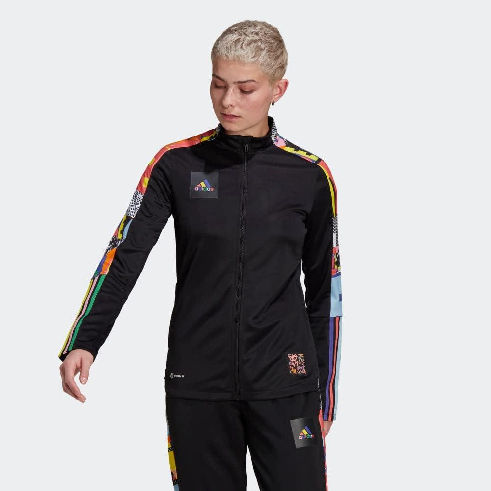 imageadidas Womens Tiro 21 Track JacketBlackMulticolorPride