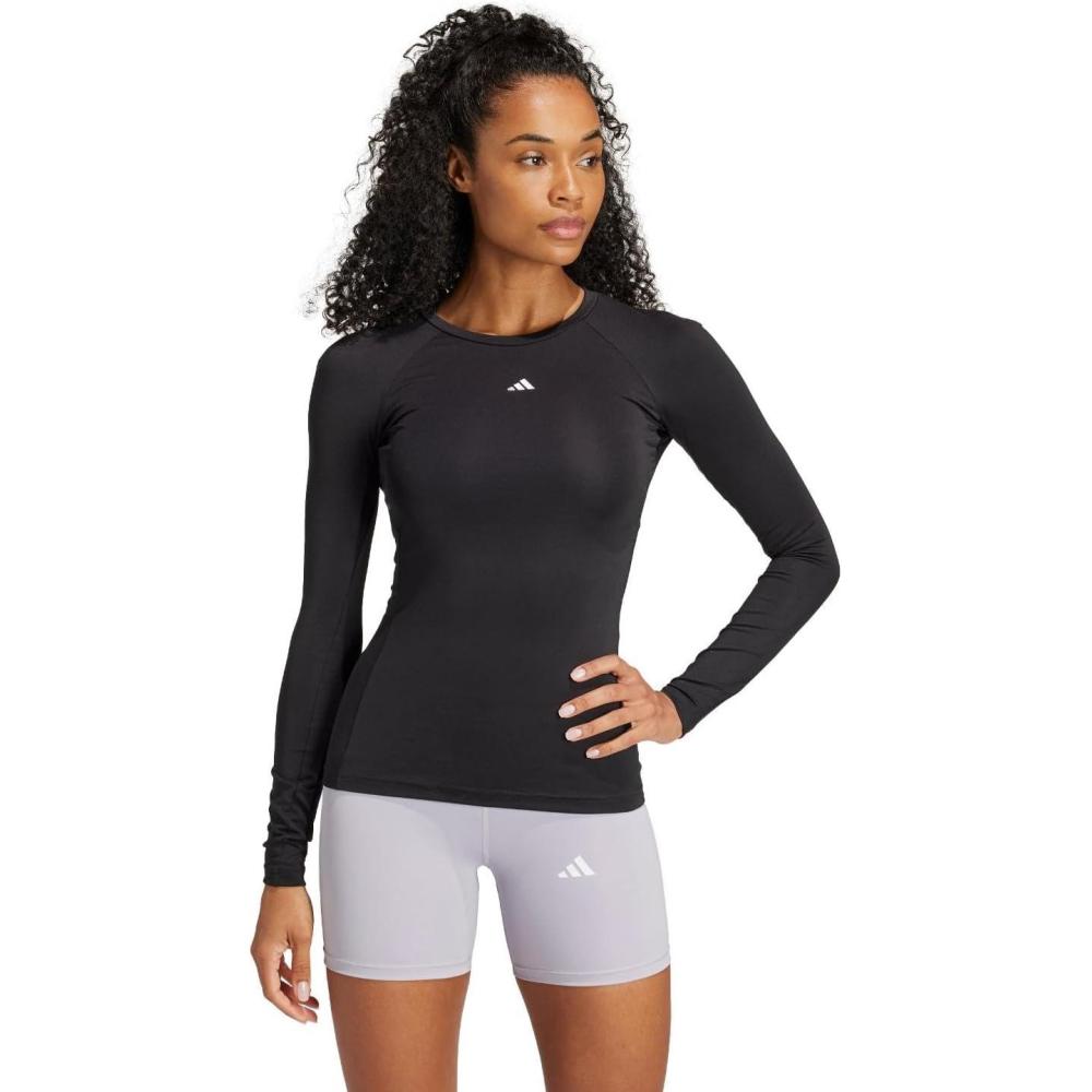 imageadidas Womens Techfit LongSleeve Training TopBlack
