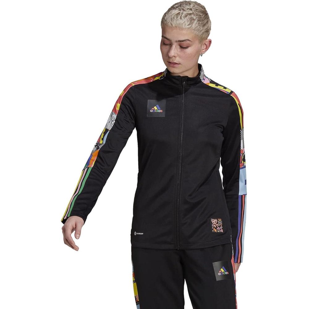 imageadidas Womens Tiro 21 Track JacketBlackMulticolorPride