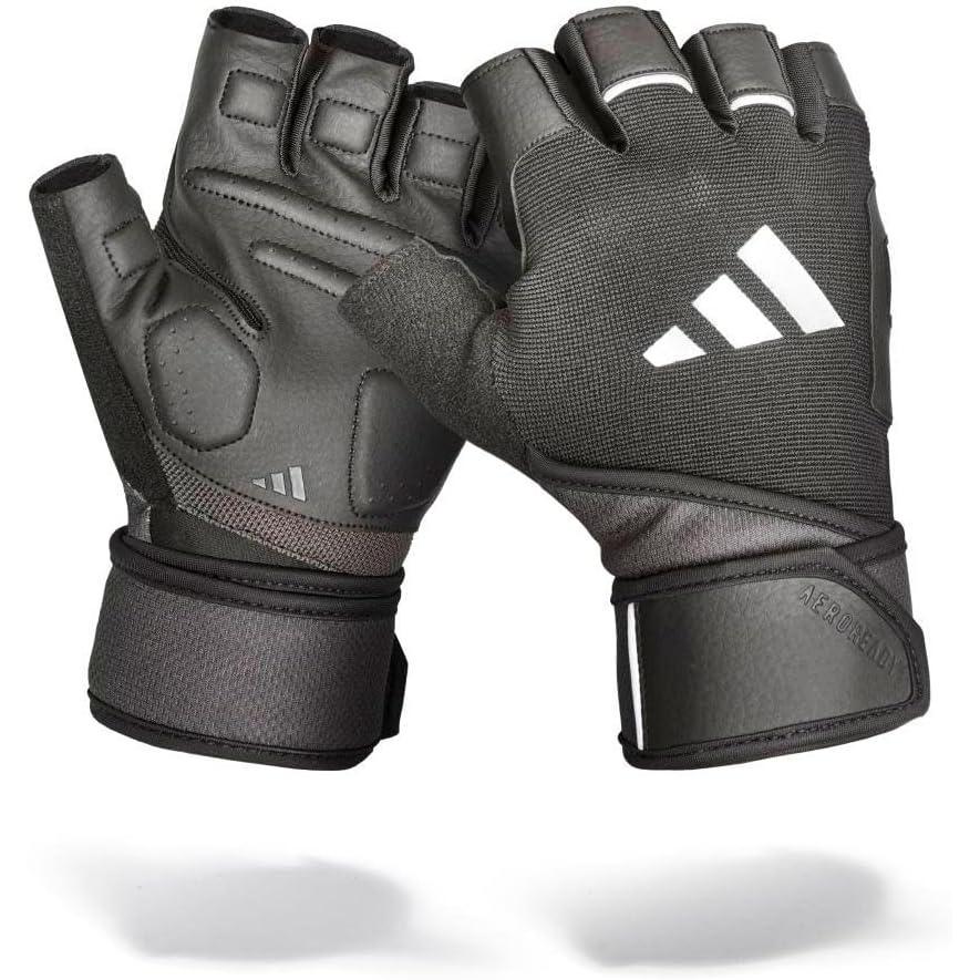 imageadidas Wrist Wrap Training ampamp Weightlifting Gloves Fingerless Workout GlovesSmall