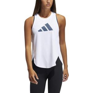 adidas Women’s Badge of Sport Logo Tank(White/Crew Red/Crew Navy)