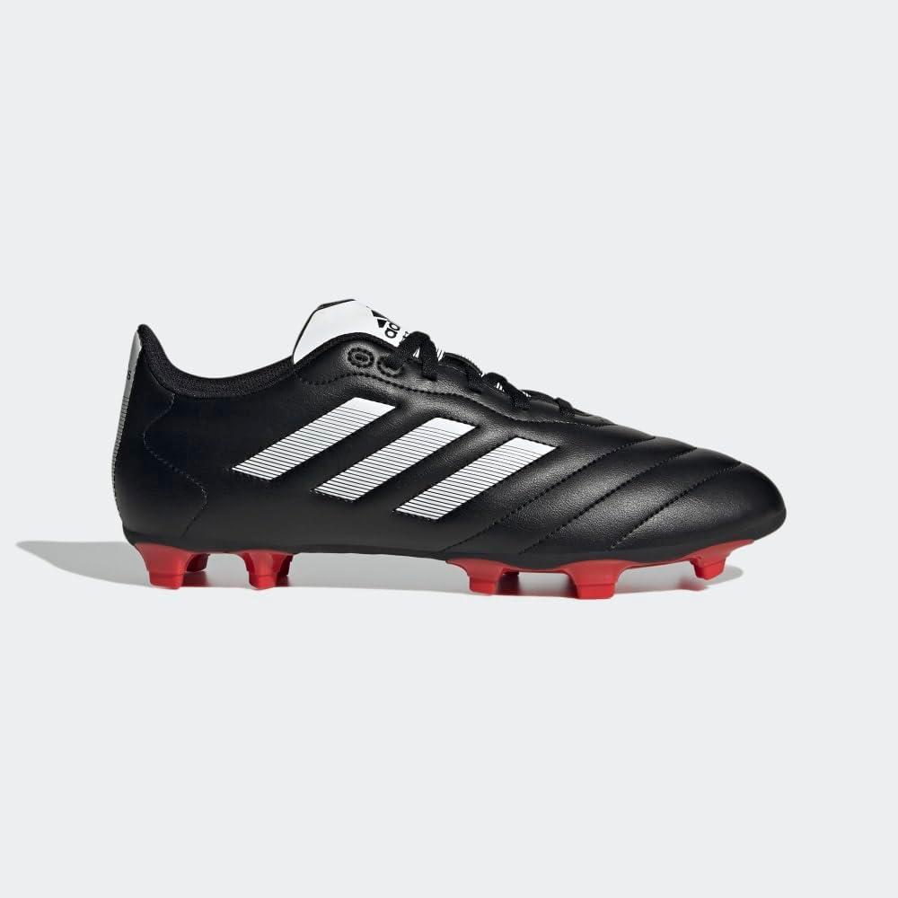 imageadidas Unisex Goletto Firm Ground Soccer ShoesBlackWhiteRed