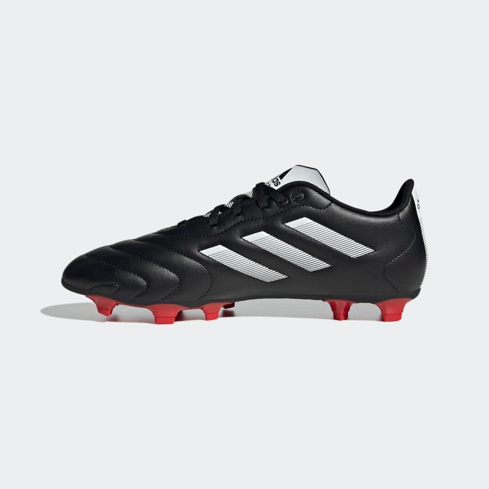 imageadidas Unisex Goletto Firm Ground Soccer ShoesBlackWhiteRed