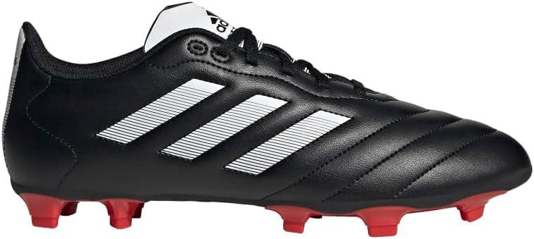imageadidas Unisex Goletto Firm Ground Soccer ShoesBlackWhiteRed