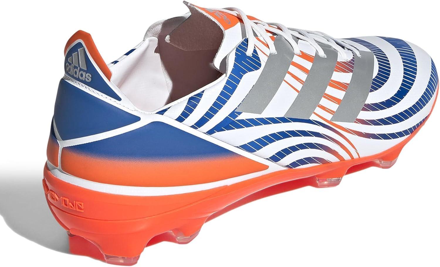 imageadidas UnisexAdult Gamemode Syn Firm Ground Soccer ShoeWhiteSilver MetallicSolar Red