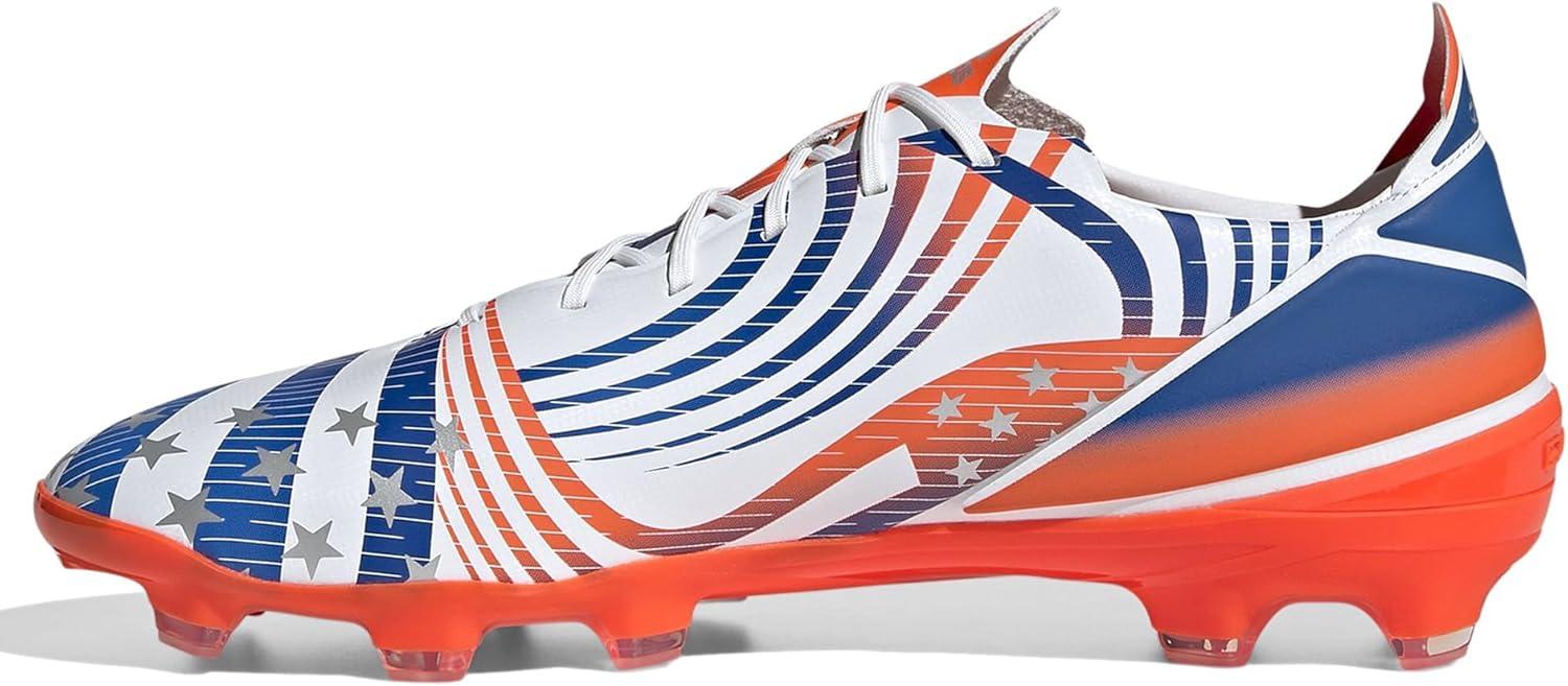 imageadidas UnisexAdult Gamemode Syn Firm Ground Soccer ShoeWhiteSilver MetallicSolar Red