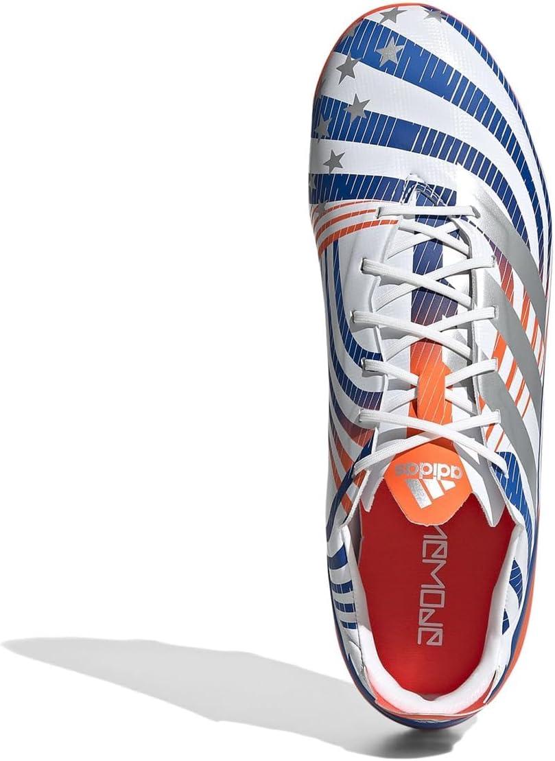 imageadidas UnisexAdult Gamemode Syn Firm Ground Soccer ShoeWhiteSilver MetallicSolar Red