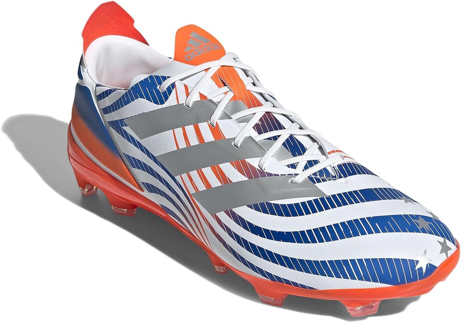 imageadidas UnisexAdult Gamemode Syn Firm Ground Soccer ShoeWhiteSilver MetallicSolar Red