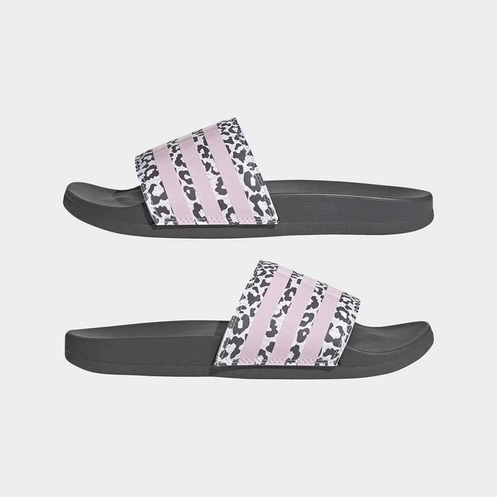 imageadidas Womens Adilette Comfort Slide SandalGreyClear PinkWhite