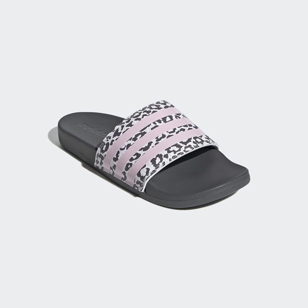 imageadidas Womens Adilette Comfort Slide SandalGreyClear PinkWhite