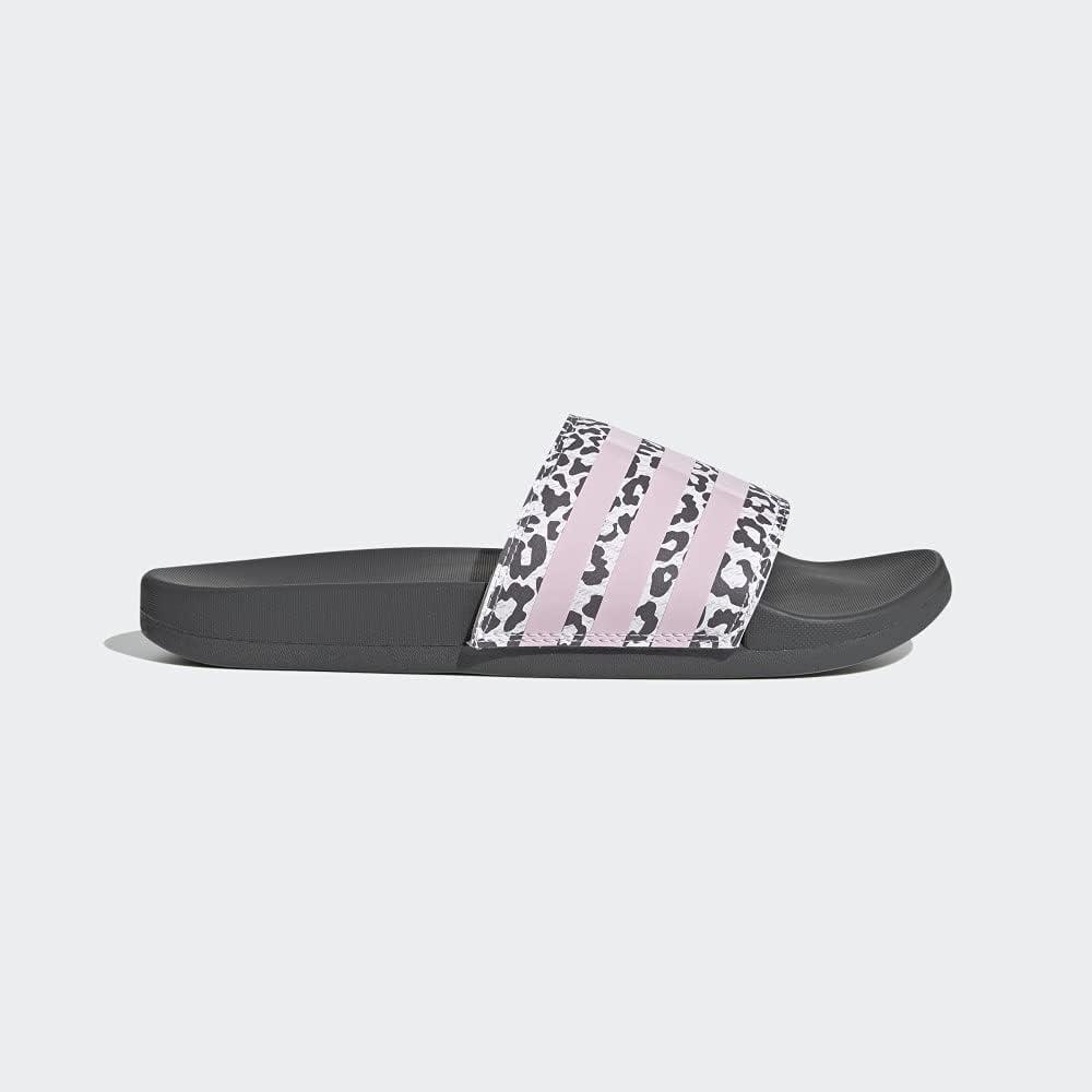 imageadidas Womens Adilette Comfort Slide SandalGreyClear PinkWhite