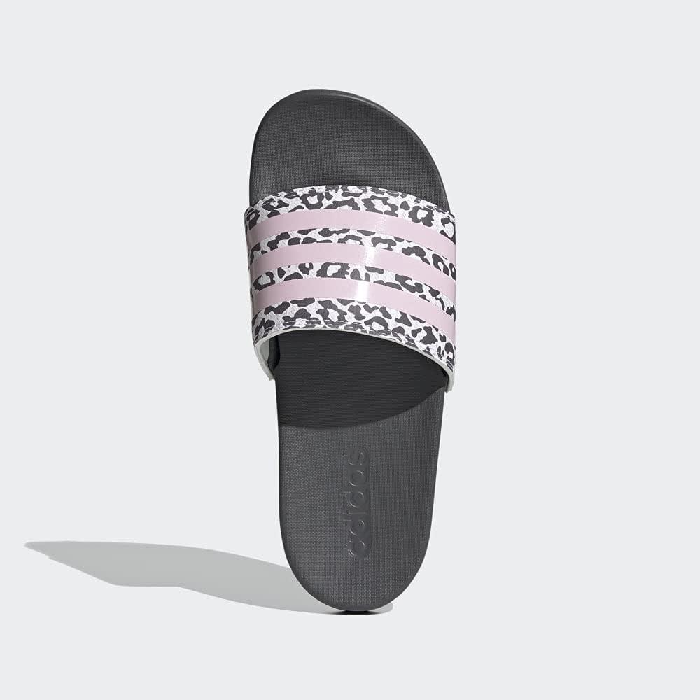 imageadidas Womens Adilette Comfort Slide SandalGreyClear PinkWhite