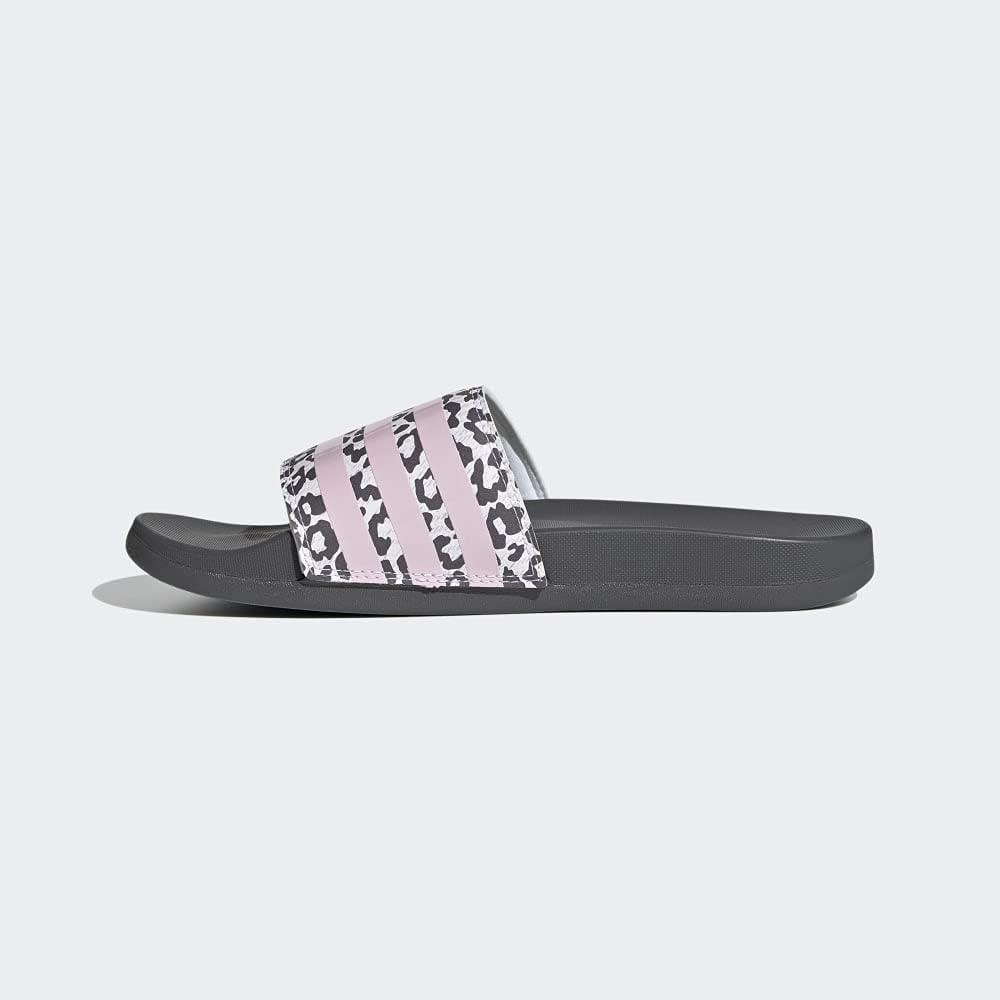 imageadidas Womens Adilette Comfort Slide SandalGreyClear PinkWhite