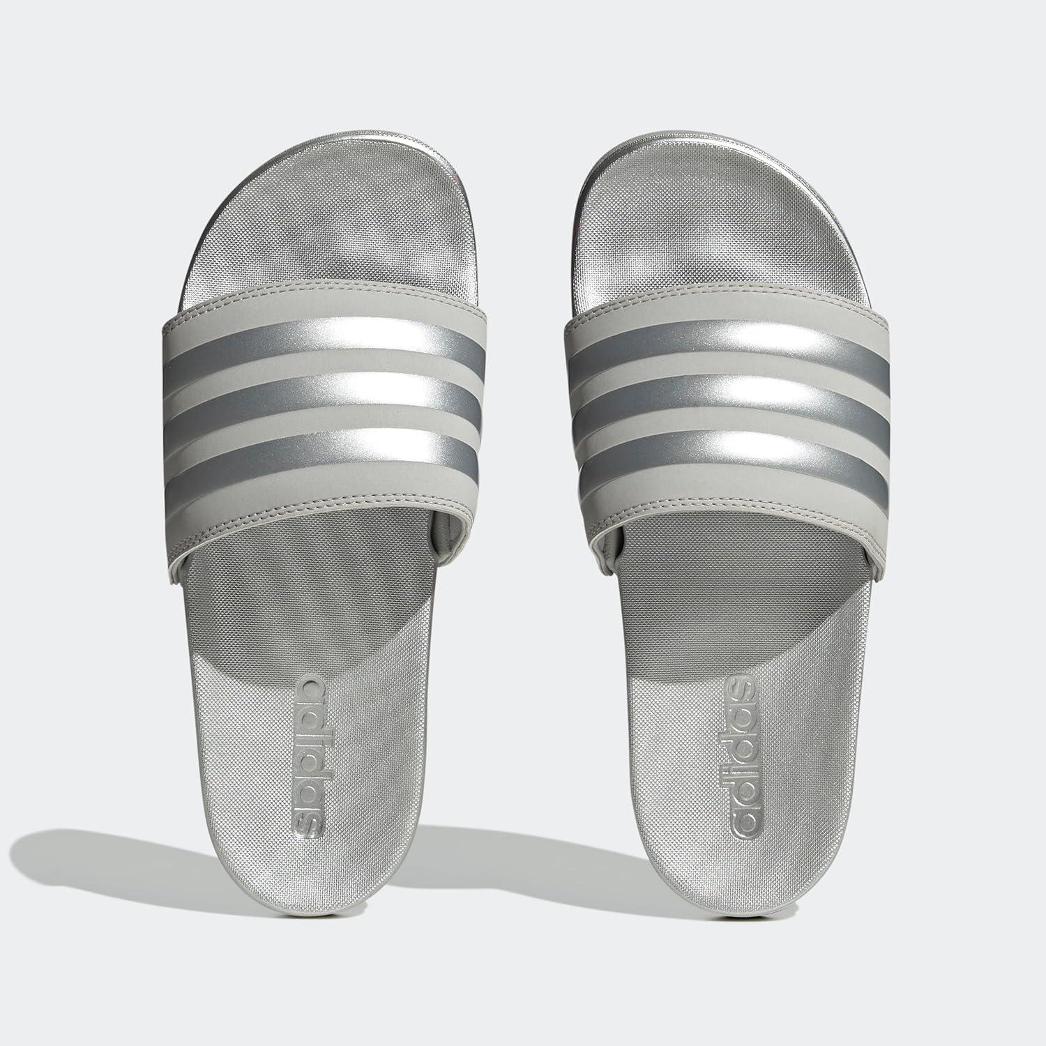 imageadidas Womens Adilette Comfort Slide SandalGreySilver MetallicGrey