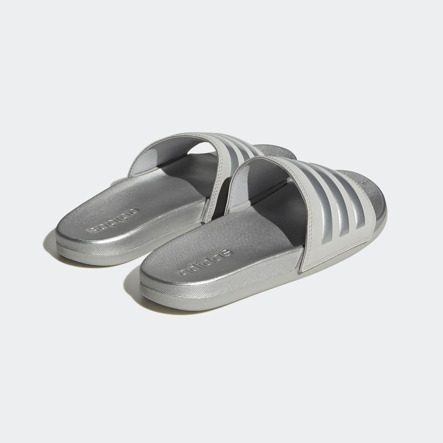 imageadidas Womens Adilette Comfort Slide SandalGreySilver MetallicGrey