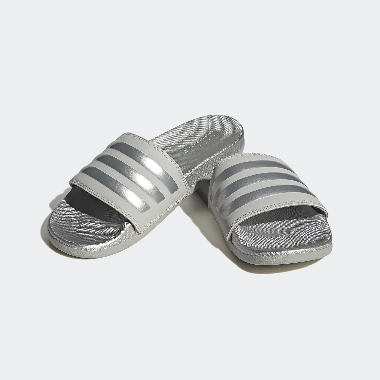 imageadidas Womens Adilette Comfort Slide SandalGreySilver MetallicGrey