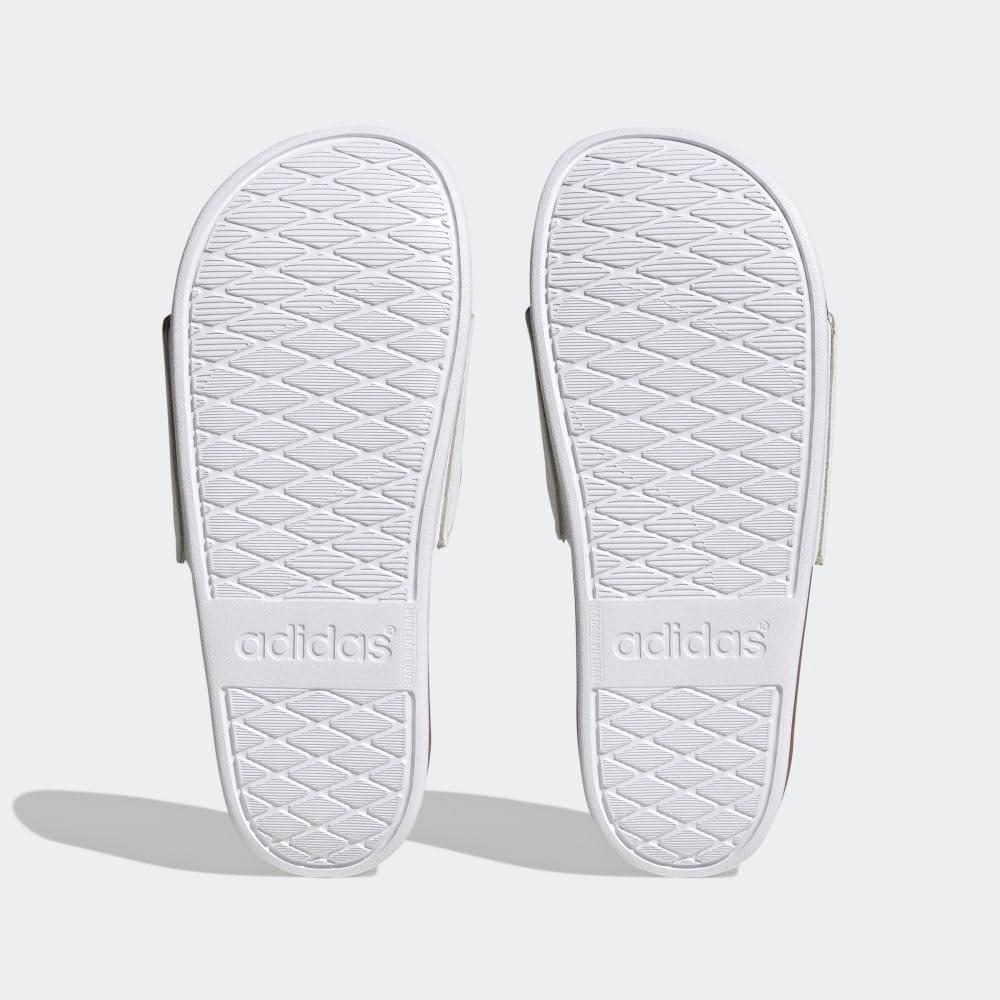 imageadidas Womens Adilette Comfort Slide SandalWhiteWhiteMatte Gold