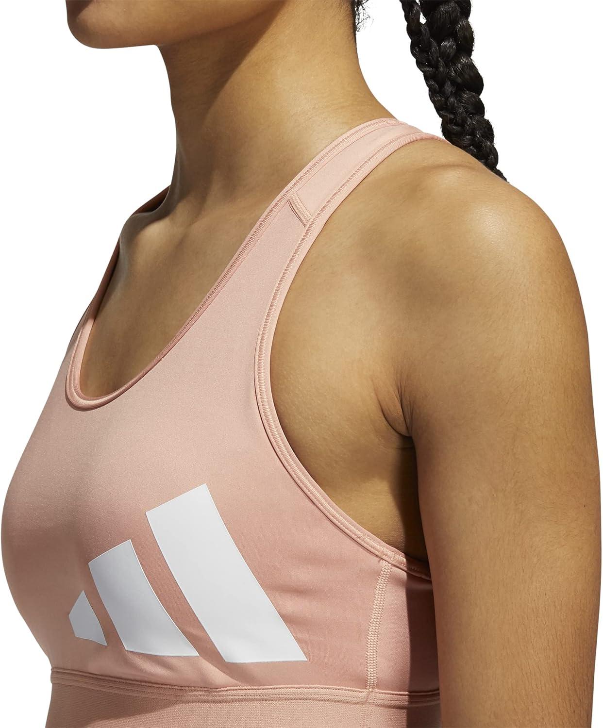 imageadidas Womens Believe This MediumSupport Workout Logo BraAmbient BlushOrbit Violet