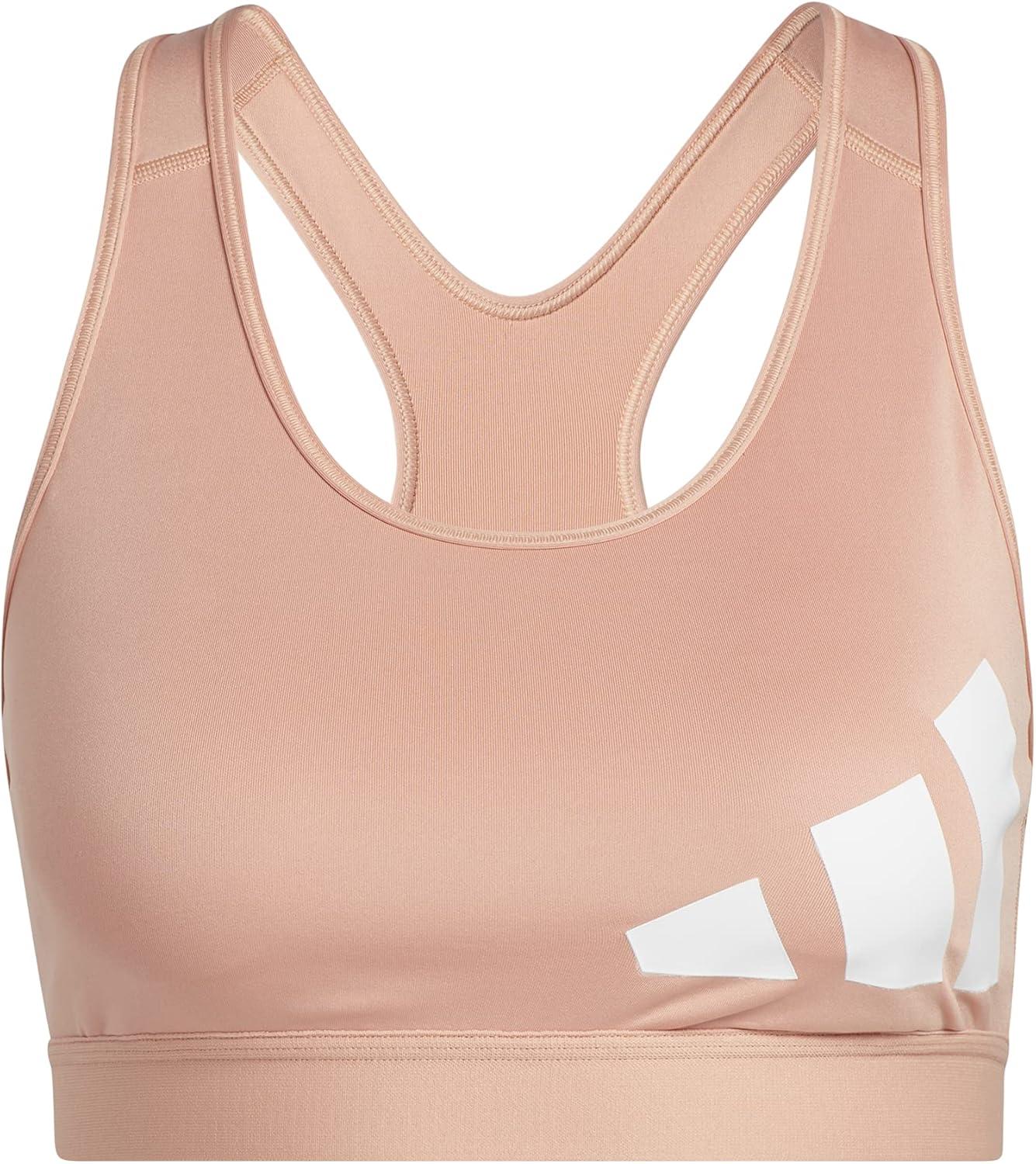 imageadidas Womens Believe This MediumSupport Workout Logo BraAmbient BlushOrbit Violet