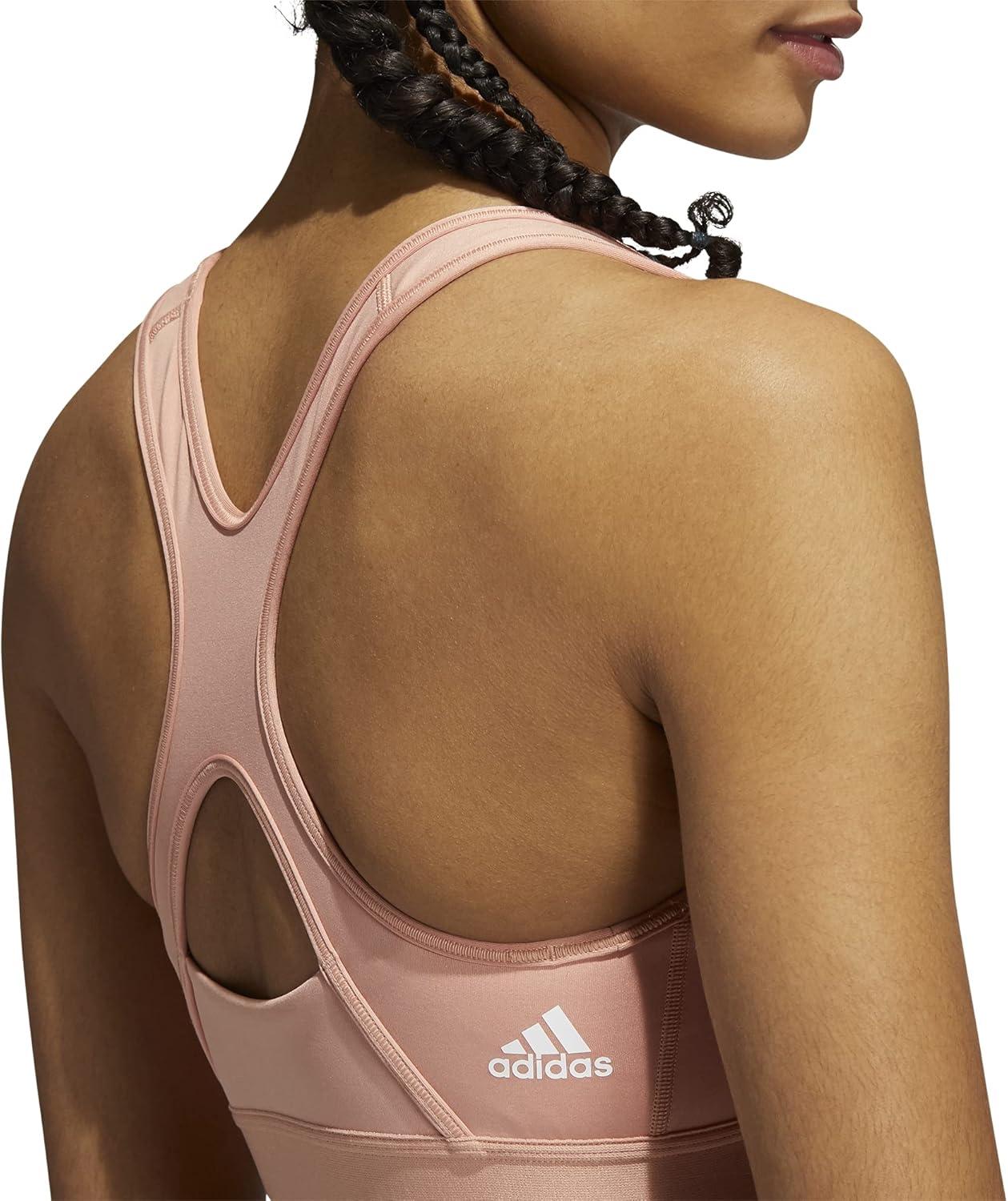 imageadidas Womens Believe This MediumSupport Workout Logo BraAmbient BlushOrbit Violet