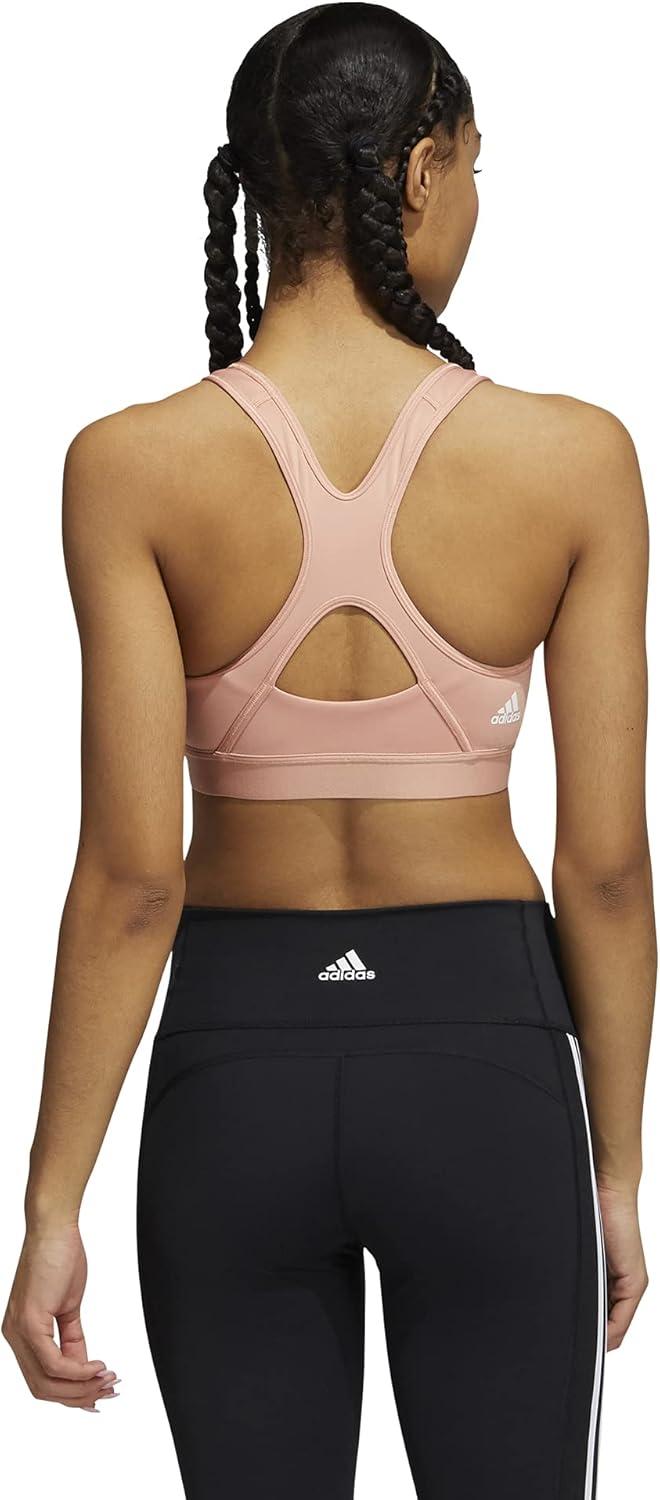 imageadidas Womens Believe This MediumSupport Workout Logo BraAmbient BlushOrbit Violet