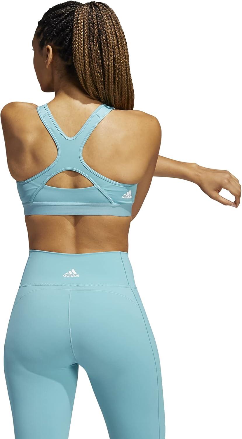 imageadidas Womens Believe This MediumSupport Workout Logo BraMint ToneOrbit Violet