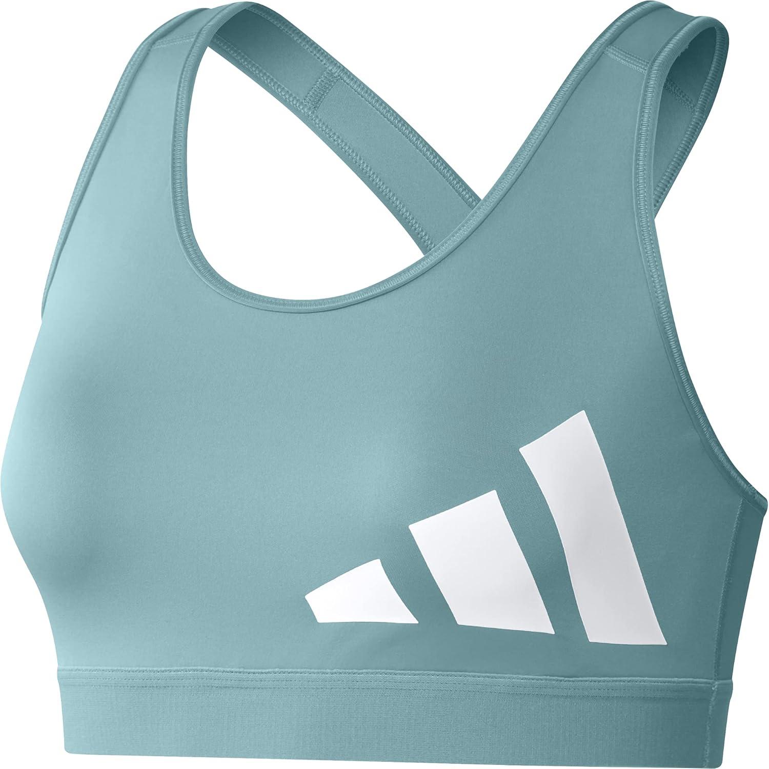 imageadidas Womens Believe This MediumSupport Workout Logo BraMint ToneOrbit Violet