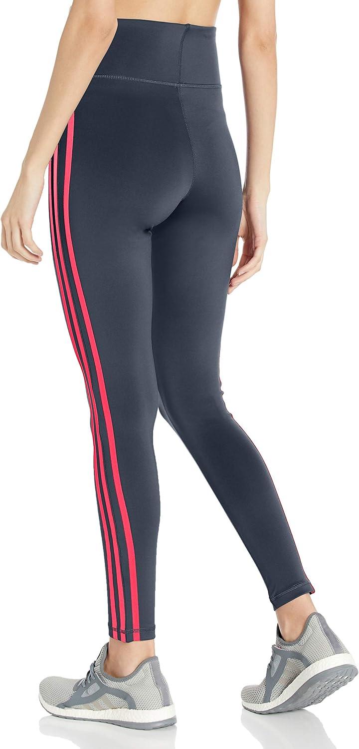 imageadidas Womens Designed 2 Move 3Stripes HighRise Long TightsLegacy BlueSignal Pink