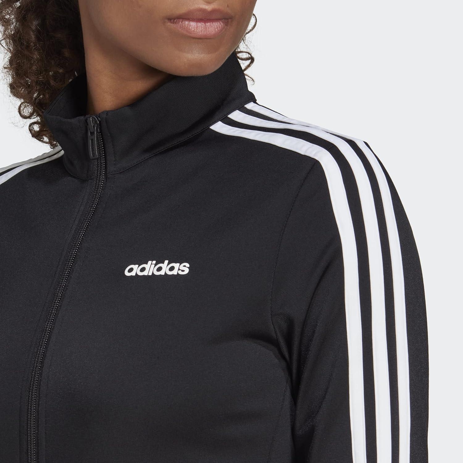 imageadidas Womens Essentials 3Stripe Track JacketBlackWhite