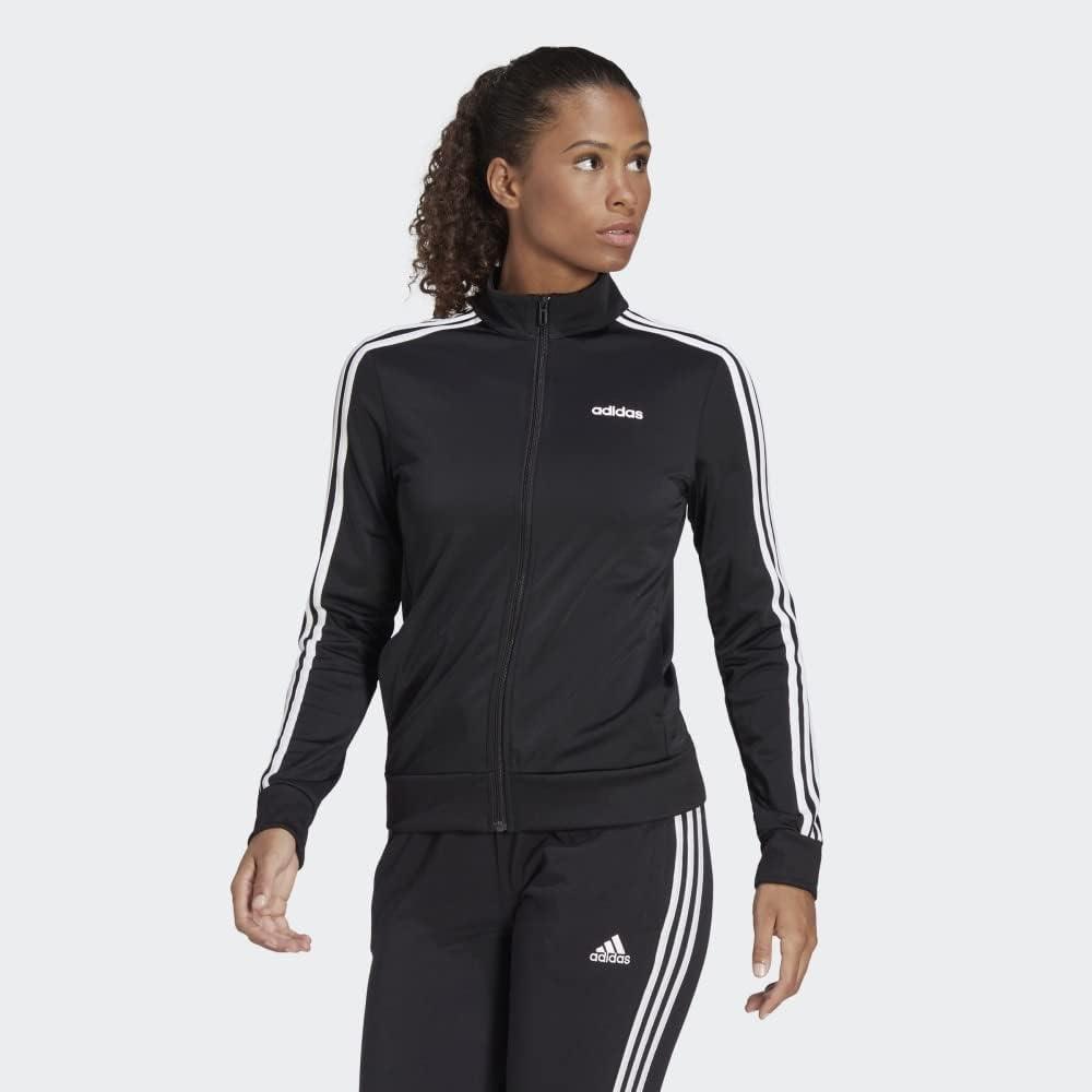 imageadidas Womens Essentials 3Stripe Track JacketBlackWhite