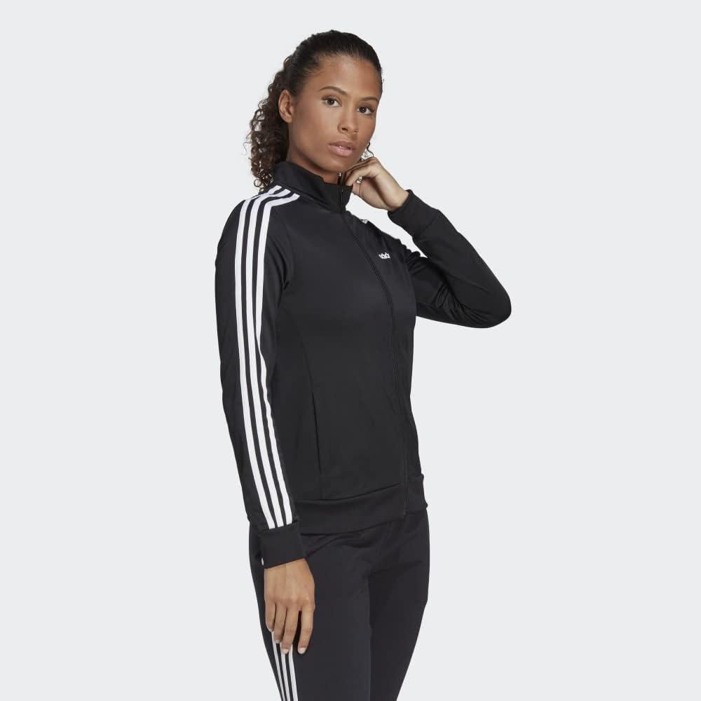 imageadidas Womens Essentials 3Stripe Track JacketBlackWhite