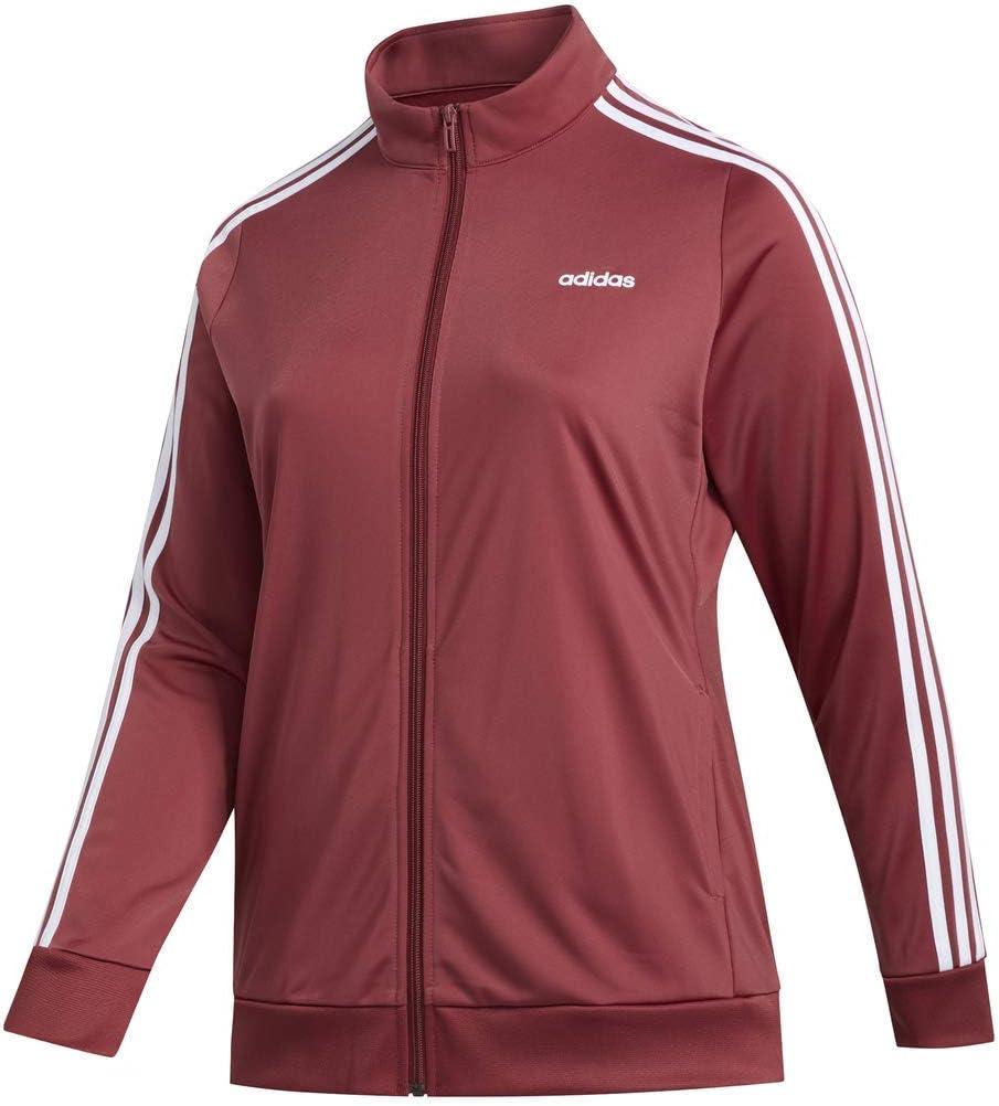 imageadidas Womens Essentials 3Stripe Track JacketLegacy RedWhite
