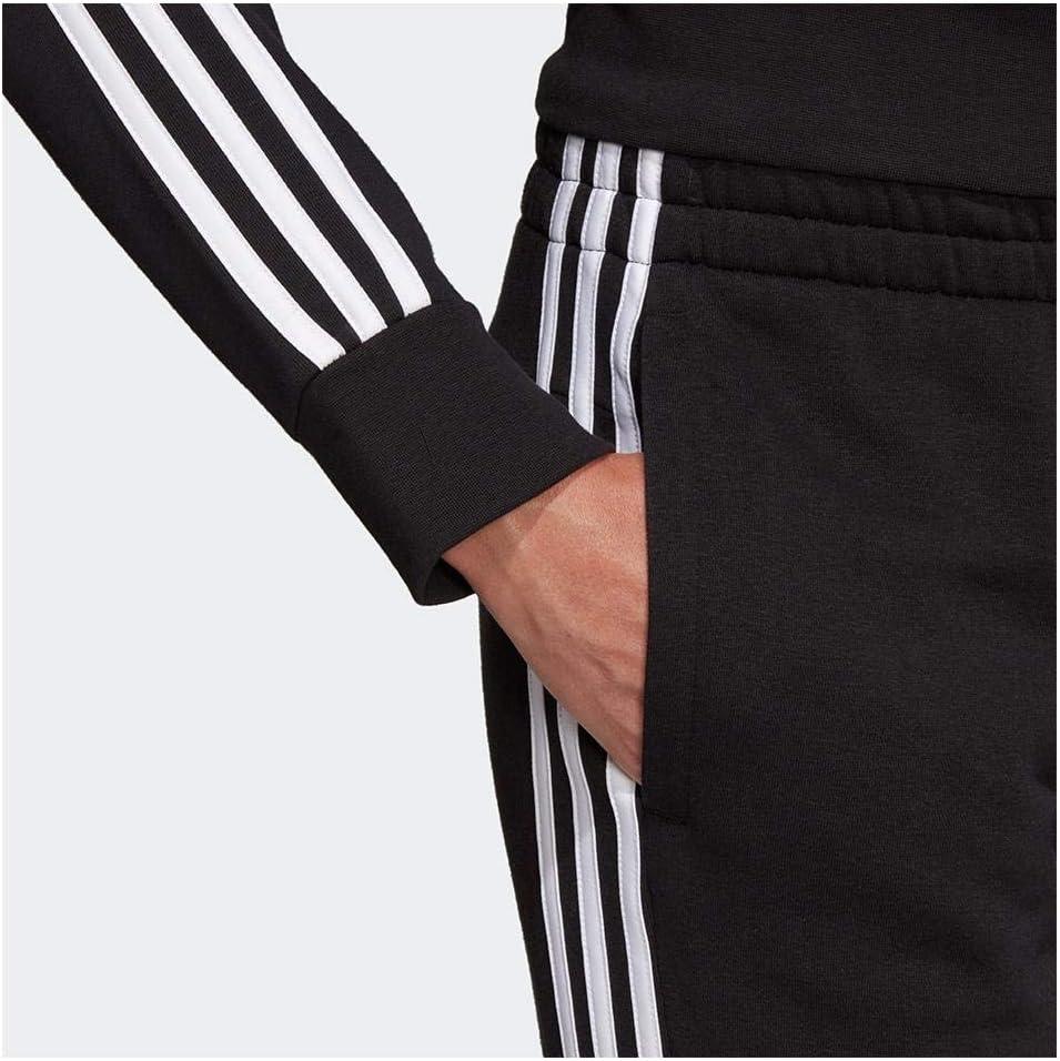 imageadidas Womens Essentials 3Stripes Fleece JoggersBlackWhite