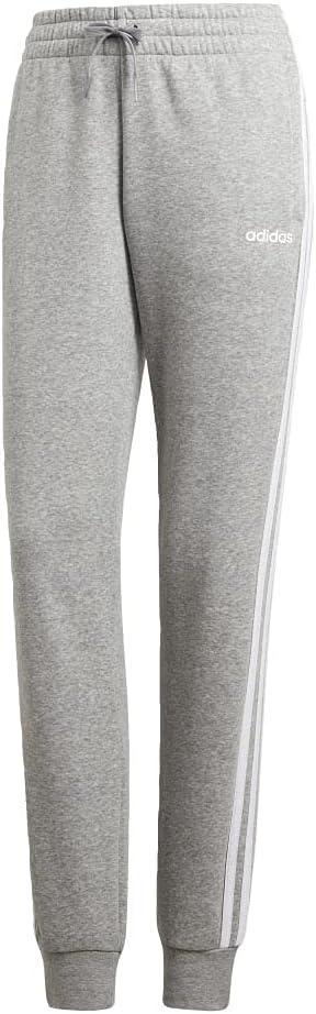 imageadidas Womens Essentials 3Stripes Fleece JoggersMedium Grey HeatherWhite